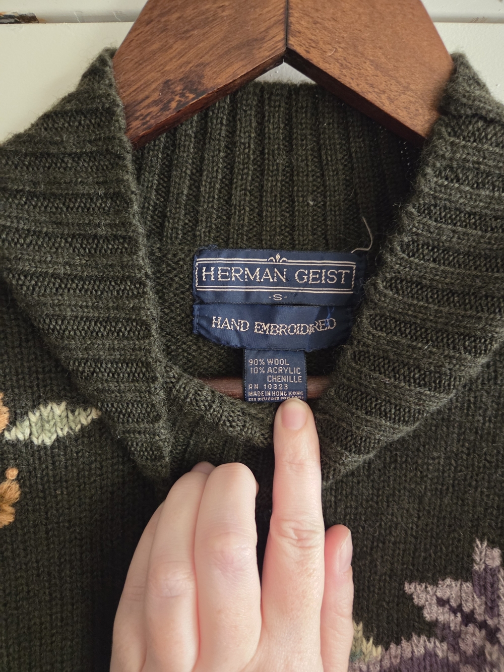 Hummingbird Green Wool Sweater - Picture 8 of 8